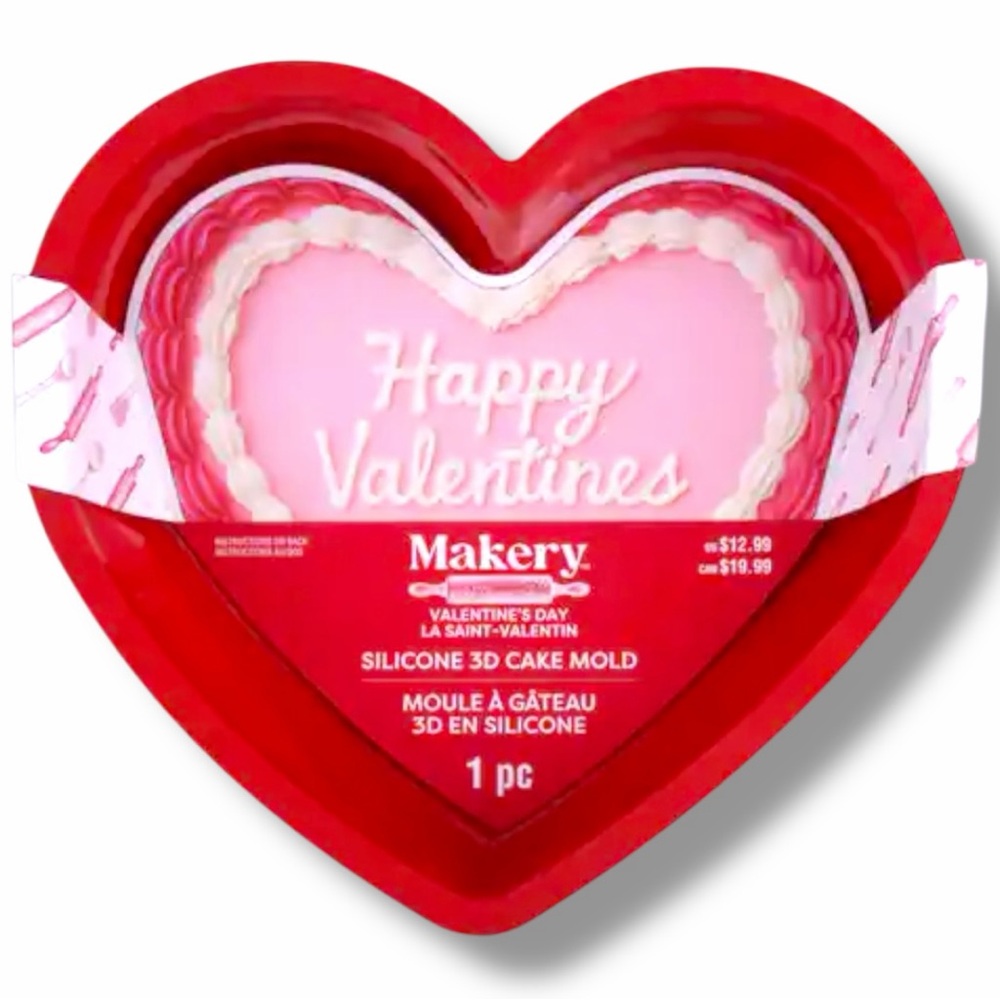 Makery Red Heart Silicone 3D Cake Mold NWT